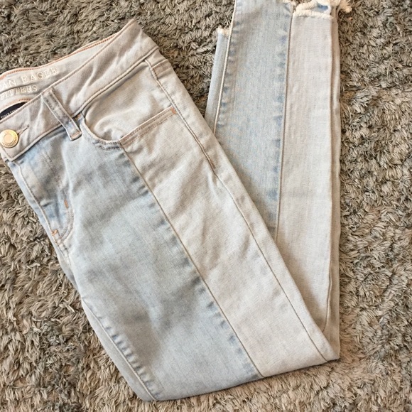 American Eagle Two Tone Jegging Crops 